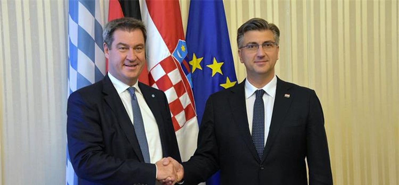 Plenković i Söder o političkoj i gospodarskoj suradnji Hrvatske i Bavarske te europskoj migrantskoj politici